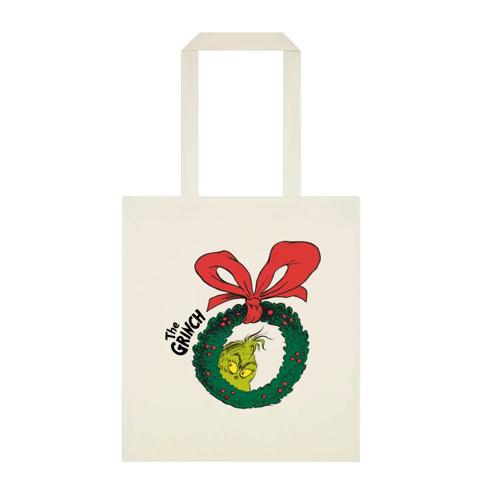 The Grinch - Christmas Wreath Graphic Unisex Totebag