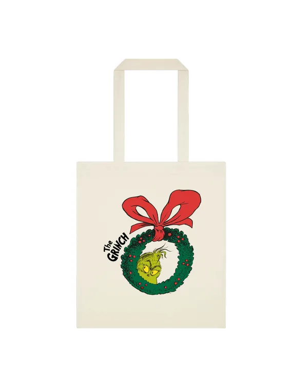The Grinch - Christmas Wreath Graphic Unisex Totebag